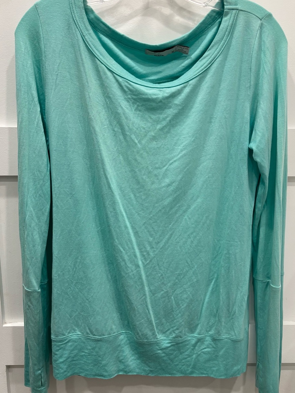 Prana Mint Lightweight Long-Sleeve Tee w/ Open Criss Cross Back